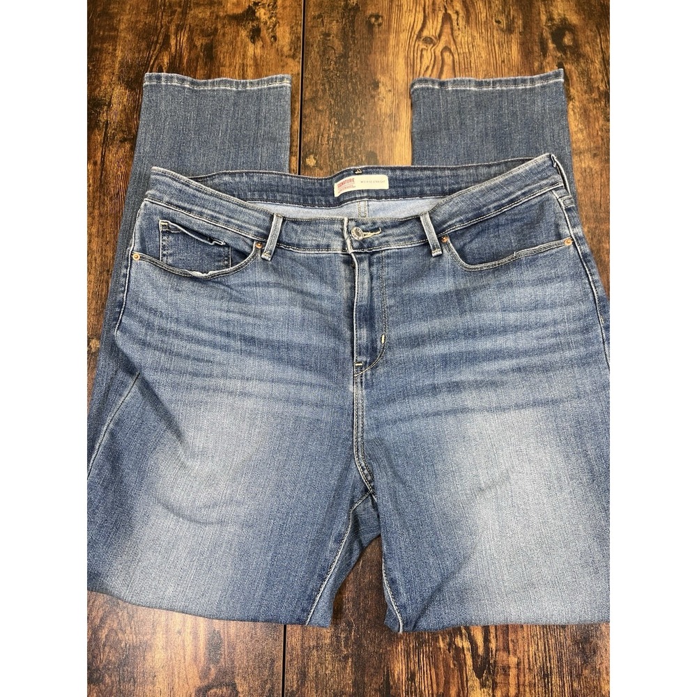 34x32 - Signature Gold Levis Strauss Mens Mid Rise Straight Stretch Blue Jeans